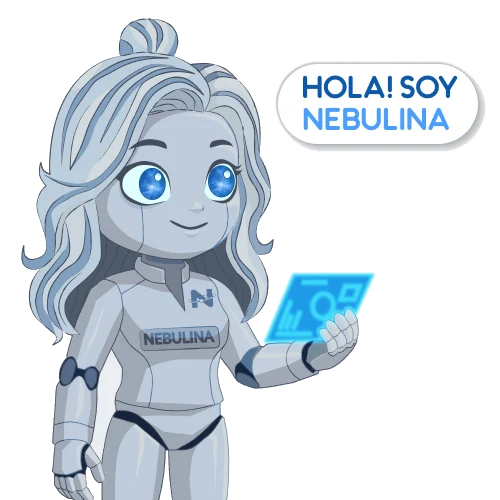 Nebulina, la asistente virtual de Céntrica, saludando